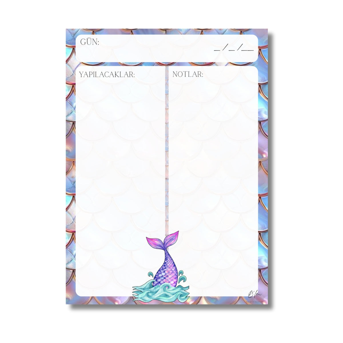B'len "mini planner" Günlük Planlayıcı Denizaltı Denizkızı