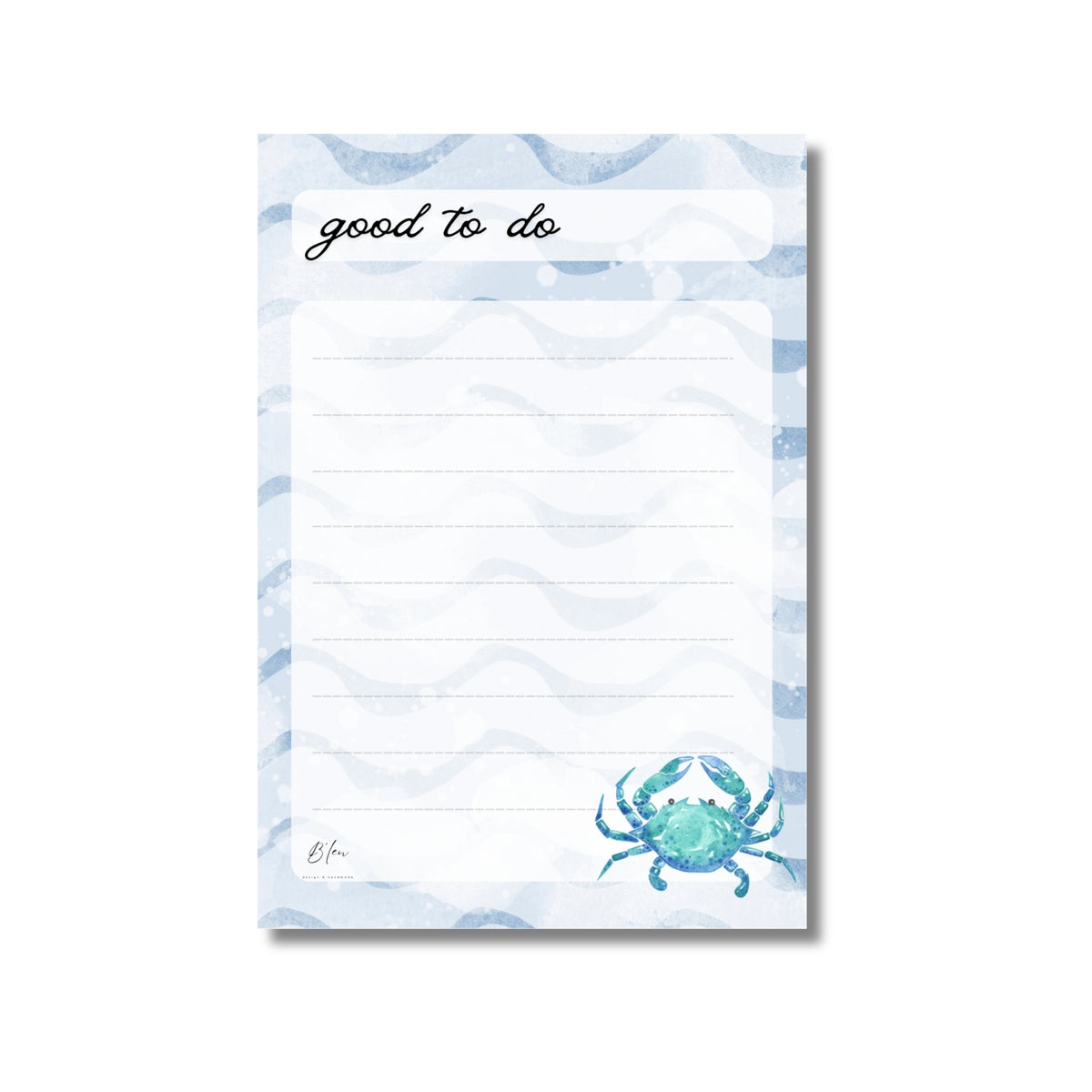 B'len "good to do" Hatırlatıcı Not Kartları Denizaltı Yengeç
