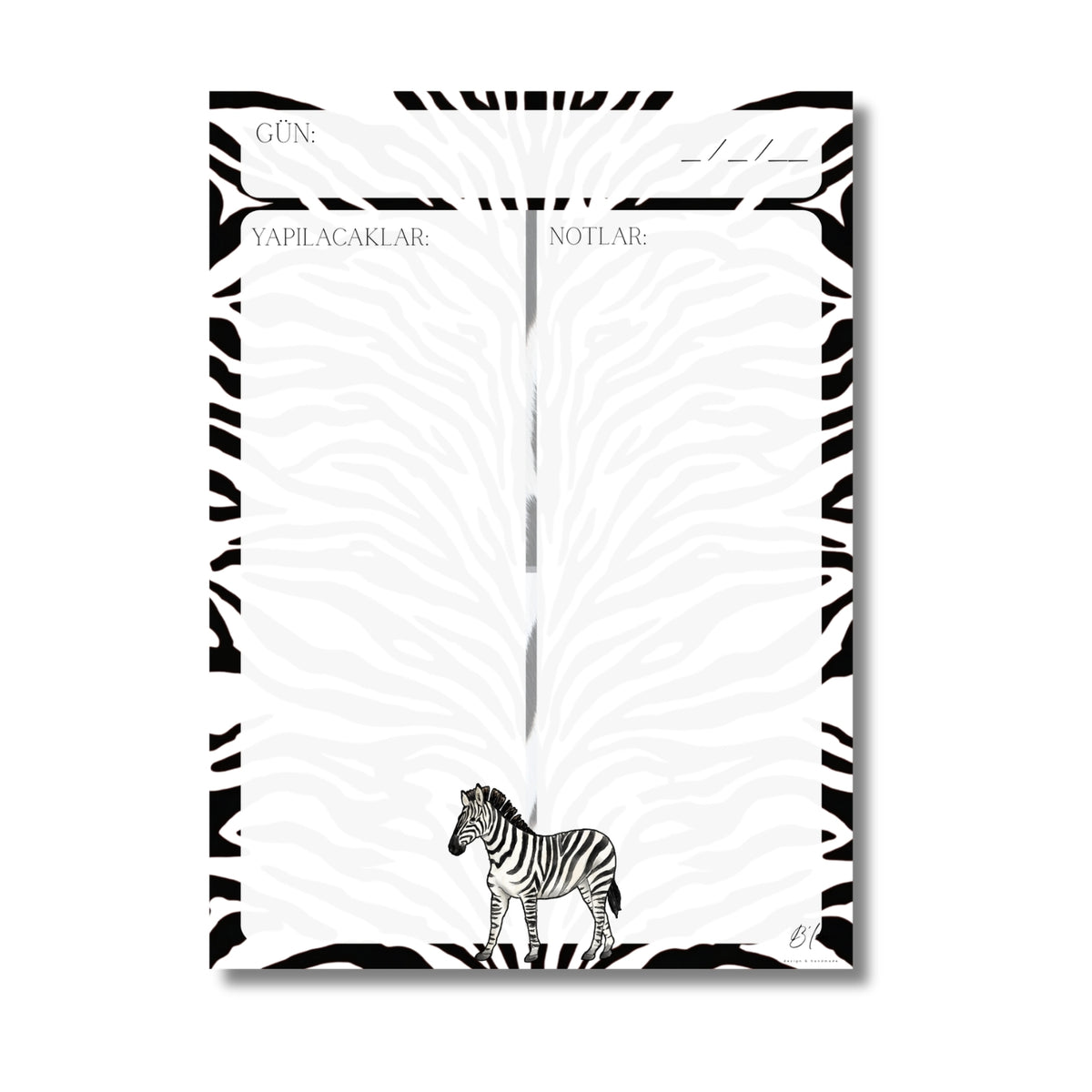 B'len "mini planner" Günlük Planlayıcı Hayvanlar Zebra