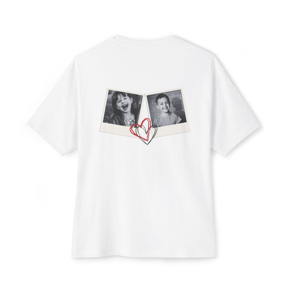 B'len Special Oversize T-Shirt Polaroids Unisex Beyaz *Kişiye Özel Baskı