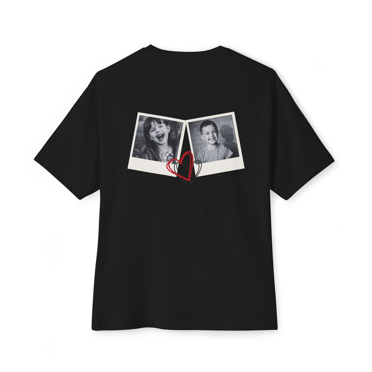 B'len Special Oversize T-Shirt Polaroids Unisex Siyah  *Kişiye Özel Baskı