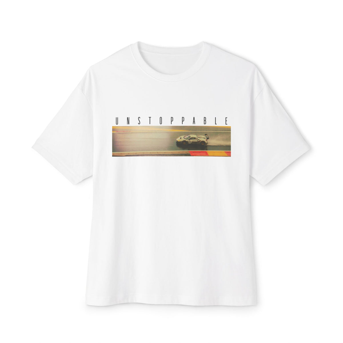B'len Deep Oversize T-Shirt Unstoppable Unisex Beyaz