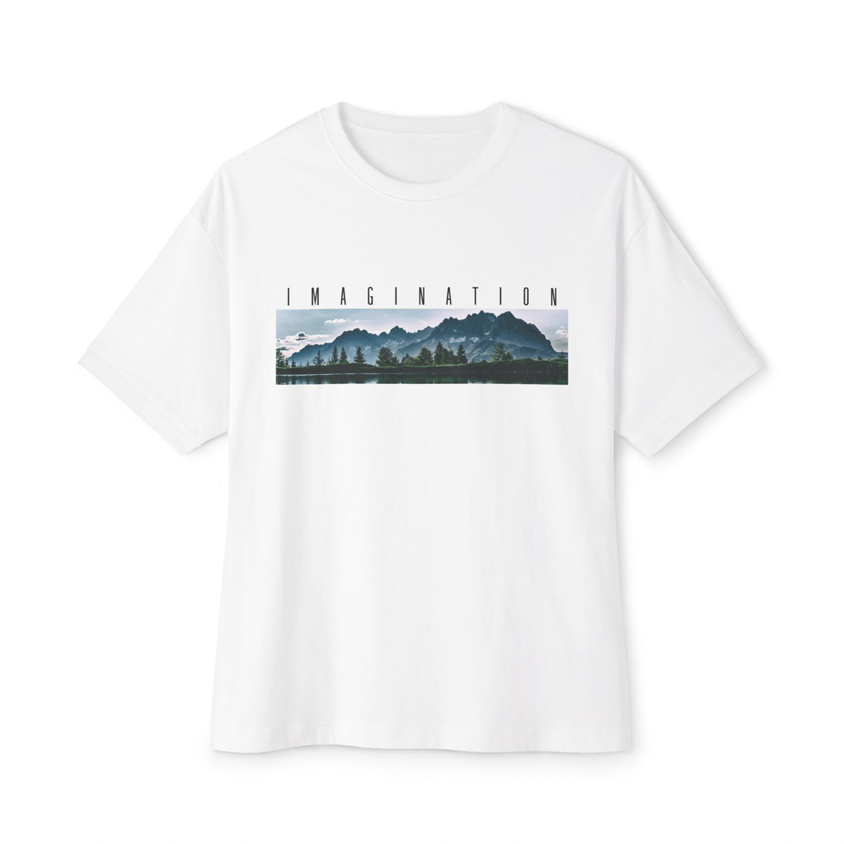 B'len Deep Oversize T-Shirt Imagination Unisex Beyaz