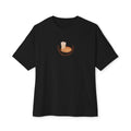 B'len Circle Oversize T-Shirt Coffee & Croissants Siyah