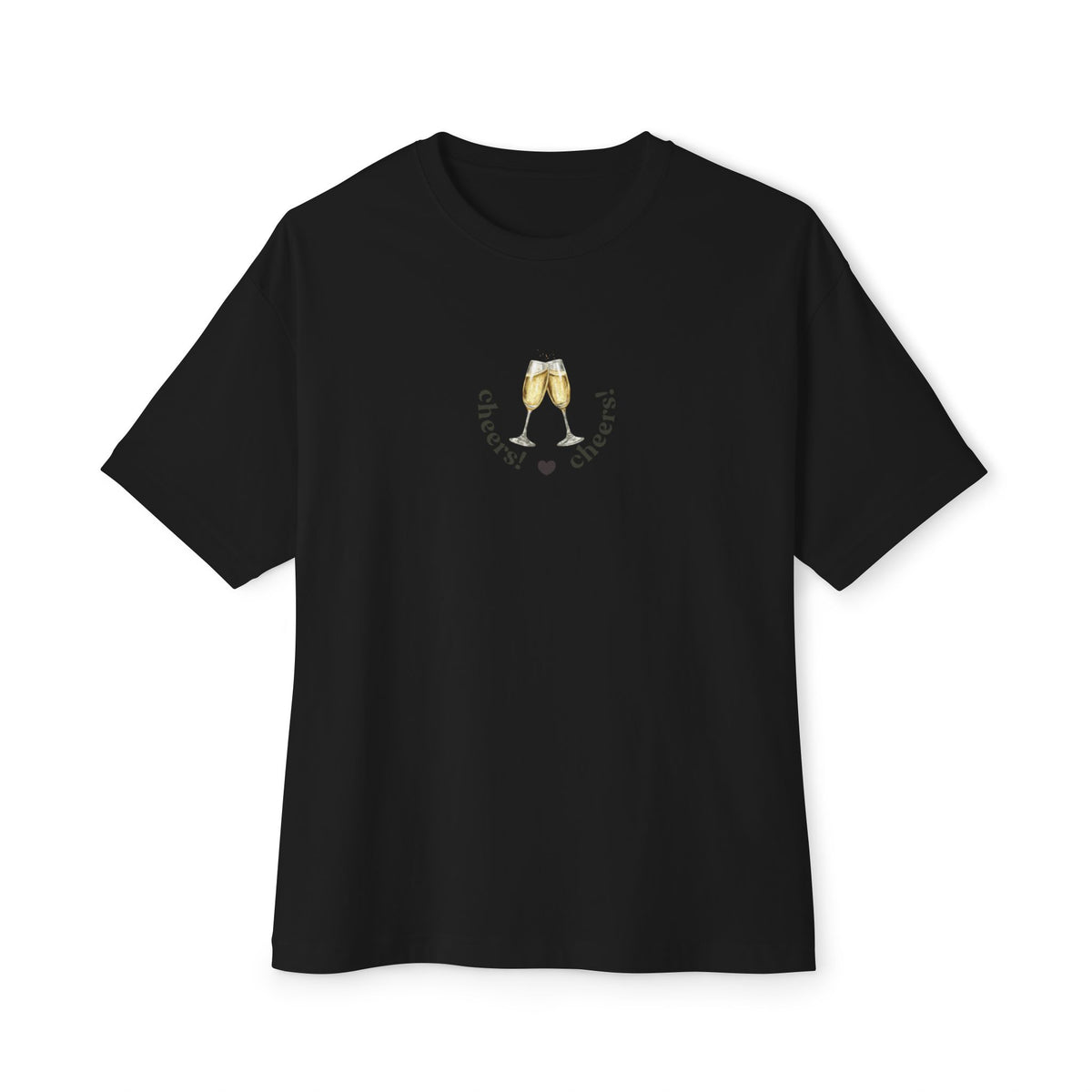 B'len Circle Oversize T-Shirt Cheers! Siyah