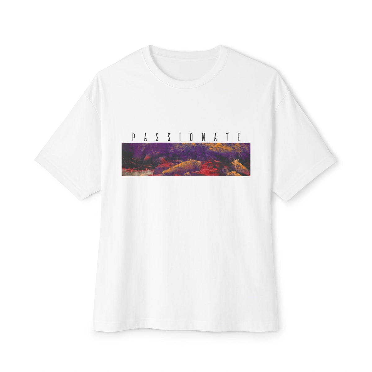 B'len Deep Oversize T-Shirt Passionate Unisex Beyaz